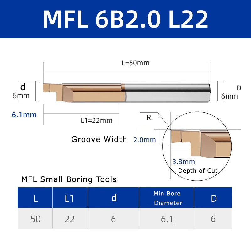 4051 MFR tungsten steel end face slot cutter, small diameter inner hole boring cutter, hard integral alloy small hole end face CNC MFL turning tool holder Shandong Denso Pricision Tools Co.,Ltd.